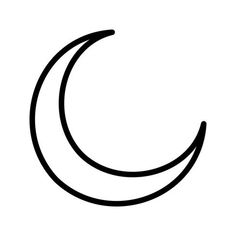 a black and white drawing of a crescent or half moon on a white background illustration