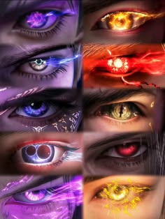 an image of many different colored eyes