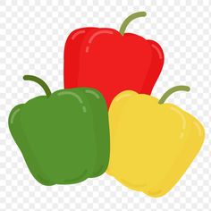 three peppers on a transparent background