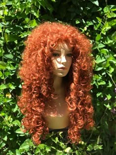 Princess Merida Hair, Merida Brave Hair, Merida Curls, Curly Orange Wig, Disney Princess Wigs, Merida Curly Hair, Real Life Merida Hair, Merida Brave Full Body, Merida Hair