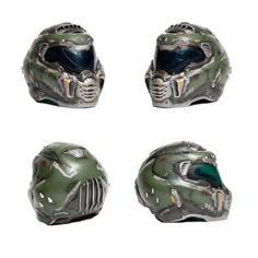 four different views of a helmet on a white background