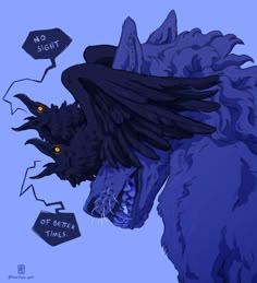 a drawing of a black dog with yellow eyes and an evil look on its face