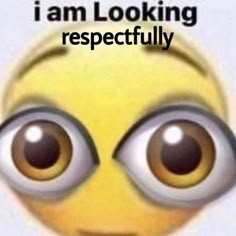 a close up of an emoticive smiley face with big, round brown eyes