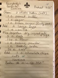 a piece of paper with writing on it