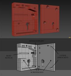an open door with instructions on how to put the latch in it and what not
