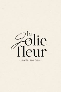 the logo for flower boutique la pelie fleur is shown in black and white