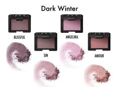 Deep Winter Eyeshadow, Deep Winter Blush, Deep Winter Eyeshadow Palette, Dark Winter Blush Colors, Dark Winter Color Palette Neutrals, Dark Winter Color Palette Makeup, Winter Eye Makeup, Deep Winter Eyeshadow Palette Korean, Dark Winter Characteristics