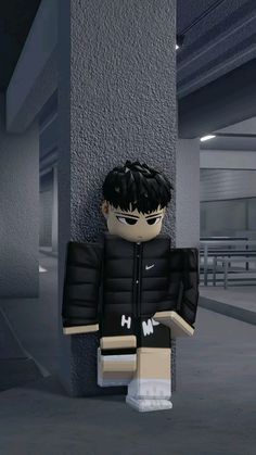 a lego man standing next to a wall