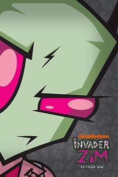 an image of a cartoon character with pink hair and green eyes, looking to the side