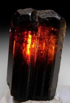 Fire Crystals, Dark Amber Crystal, Fire Crystal, Red And Black Mineral, Red Mineral Specimen On Black Background, Black Orange, Dravite Crystal, Orange And Black Crystal, Dravite Tourmaline