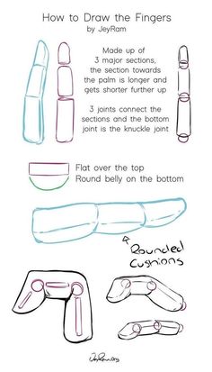 how to draw the fingers for beginners with step by step instructions on how to draw them
