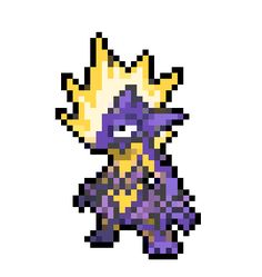 the pixel art work of person