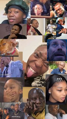 a collage of people with different facial expressions