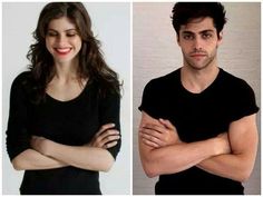 two people with their arms crossed in front of each other, one is smiling and the other has his arms crossed