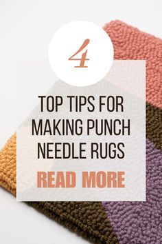 the top tips for making punch needle rugs