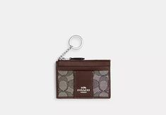 Mini Id Skinny In Signature Jacquard | COACH OUTLET Coach Outlet, Outlet, Card Wallet, Silver Color, Calf Leather