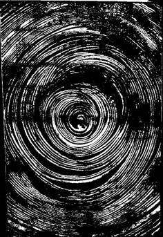 an abstract black and white photo with circles