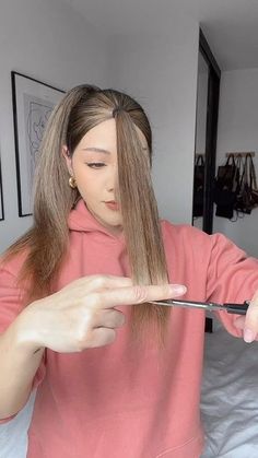 Suzi Tse on Instagram: "Easy way to add some hair layers. Full tutorial on YT. 💕 #butterflyhair #butterflyhaircut #layeredhair #layeredhaircut #diyhaircut #diyhair #diyhairstyle #haircutathome #hairhack #bighairgoals #blowoutstyles #glamhair" Butterfly Haircut On Yourself, How To Cut Long Hair Layers At Home, How To Cut Butterfly Haircut Long Hair, Long Layered Hair Diy, Cut Layers In Your Own Hair, How To Give Yourself Layers Long Hair, Butterfly Haircut For Thinner Hair, How To Layer Your Hair Yourself, Easy Haircuts For Long Hair