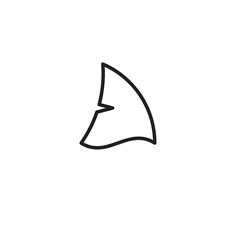 a black and white line drawing of a curved nose on a white background with the word's logo below it