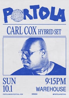 a flyer for an event with a man in glasses on the front and back of it
