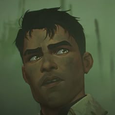 a close up of a person with an evil look on his face and eyes,