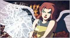 an animated image of a woman with wings