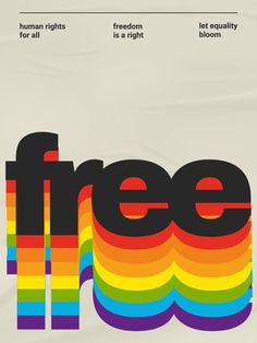 a poster with the words free on it