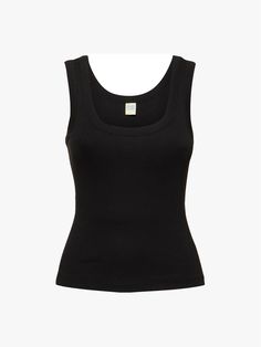 12 Seriously Chic Ways to Style Summer’s Most-Wanted List | Vogue Black Summer Tank Top, Basic Black Tank Top For Summer, Basic Black Summer Tank Top, Basic Black Tank Top, Black Tank Top Outfit, Black Tank Top, Black Bra-friendly Tank Top For Summer, Tank Top Black Outfit, Summer Washed Black Tank Top