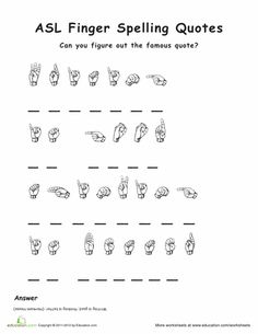 the asl finger spelling worksheet