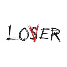 the word lover written in black and red ink