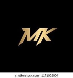the letters m and k are gold on black
