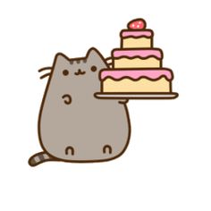 a cat holding a cake with the words 5 super strength