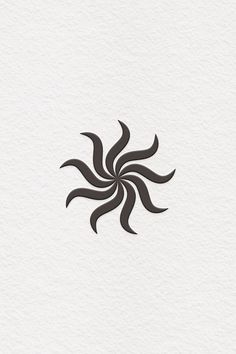 a black and white image of a sun with wavy lines in the shape of a circle