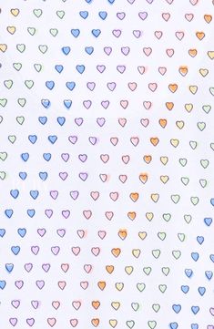 a white background with multicolored hearts on it
