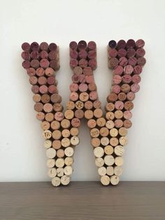 the letter w made out of wine corks