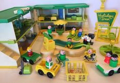 there are many toys in the play area