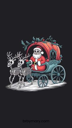 santa claus riding in a horse drawn carriage