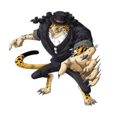 a drawing of a man in a suit and hat with an animal like creature behind him