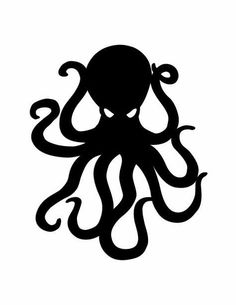 an octopus silhouette on a white background