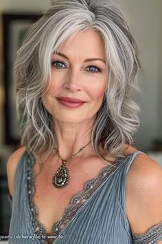 Shoulder Length Grey Hairstyles, Grey Hair Medium Length, Shoulder Length Hair Gray, Shoulder Length Hair Grey, Gray Hair Shoulder Length, Medium Length Grey Hair, Grey Hair Shoulder Length, Grey Shoulder Length Hair, Long Grey Hair Over 50 Shoulder Length