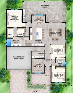 the floor plan for this house is very large and has lots of room to move around