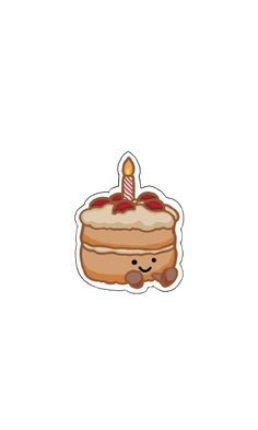 a cake with a candle on top of it