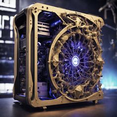 a computer case sitting on top of a table