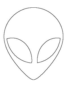 an alien head outline on a white background