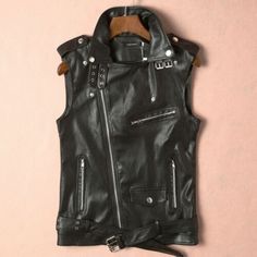 Find ideas and inspiration for Men's Punk Motorcycle Biker Faux Leather Vest Zip PU Waistcoat Jacket Club Black, Womens Coats Jackets Leather Waistcoat, Biker Vest, Faux Leather Vest, Zippers Fashion, Women's Coats & Jackets, Sleeveless Jacket, Leather Vest, Jacket Tops, Motorcycle Jacket
