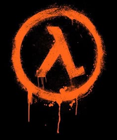 an orange paint splattered logo on a black background with the letter person in it