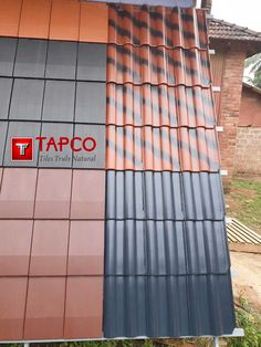 two different types of roof tiles with the word tarco written on them in red and black