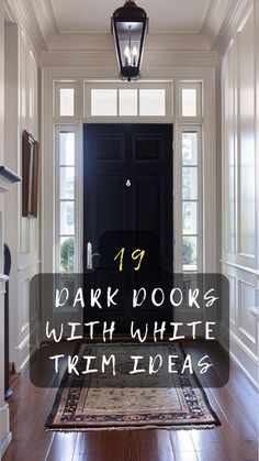 Elevate Your Home's Elegance! Click To Explore 19 Stunning Ideas For Dark Doors Paired With Crisp White Trim. 🚪🎨 #HomeStyle #DoorDesign #WhiteTrim #InteriorDecor #ElegantInteriors White Trim Dark Doors, Black Doors Interior White Trim, Black Door White Windows, Interior Front Door Black, Black Interior Doors With White Trim Dark Wood Floors, Black Doors Dark Floors, Black Door With White Trim, Black Interior Front Door White Trim, Black Interior Doors With White Trim Light Wood Floors