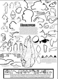 a poster with different types of rocks and shapes on it's back side, including the