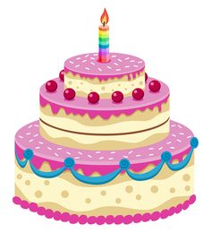 a three layer cake with a single candle on top, transparent background png clipart